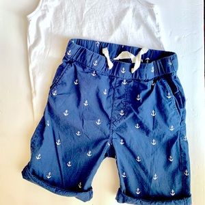 Dark Blue Sailor Little Anchors Shorts